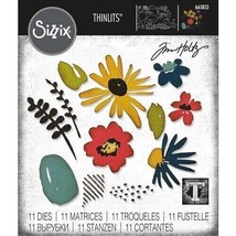 Nip Sizzix Tim Holtz Thinlits Die Set Modern Floristry 11 Dies 665853 Flowers - £10.08 GBP