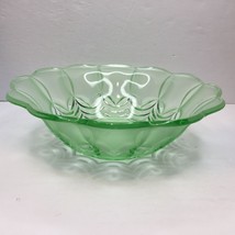 Vintage 13&quot; Green Depression Bubble Glass Fruit Serving Decor Bowl Textu... - £27.96 GBP