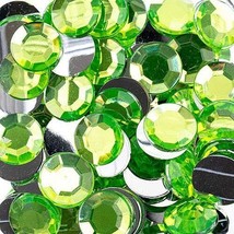 John Bead Acrylic Round Flat Back Rhinestones 12mm ss50 Peridot 400pcsBag - $20.92