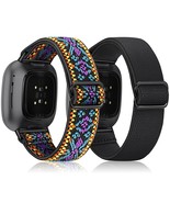 Fintie 2 Pack Elastic Band Compatible with Fitbit Versa 4 / Fitbit Versa 3 / Fit