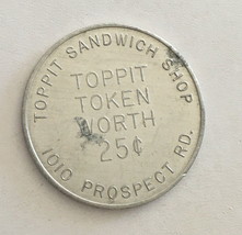 Toppit Sandwich Shop Trade Token 1967 - $20.00