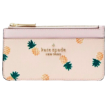 New Kate Spade Pineapple Print Large Slim Card Holder Pink Multi  - $52.16