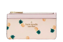 New Kate Spade Pineapple Print Large Slim Card Holder Pink Multi  - £41.79 GBP