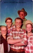 Vtg Postcard Bing Crosby and His Boys c.1950 Movie Candid Color Card UNP - £4.70 GBP