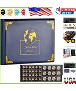 300 Pocket Coin Collection Album in Blue - Elegant Holder for Coin Colle... - $315.07 MXN