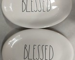 2 Rae Dunn by Magenta BLESSED Large Letter Oval Plates - $22.95