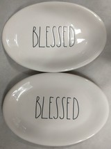 2 Rae Dunn by Magenta BLESSED Large Letter Oval Plates - $22.95