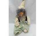 Vintage 8&quot; Clown With Yellow And Green Overalls With White Cap Outfit Doll - $27.71