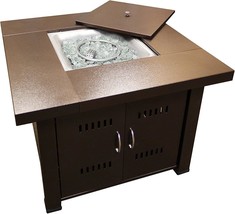 Az Patio Heaters Gs-F-Pc Propane Fire Pit, 40,000 Btu, Square, Antique Bronze - £238.23 GBP