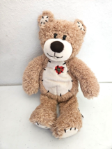 First &amp; Main Tender Teddy Bear Plush Stuffed Animal Cream Patchwork Heart 12&quot; - $11.39