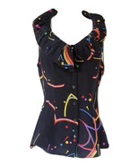 Authentic prada women black top blouse front buttons size 44 M - $135.40 CAD