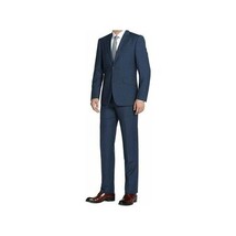 Men RENOIR suit Solid Two Button Business Formal Year Round Slim Fit 201-19 Navy image 15