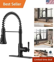 Vintage High Arc Kitchen Faucet - Matte Black Pull Down Sprayer, Easy In... - $1,961.42 MXN