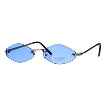 Sin Montura Flaco Diamante Forma Gafas de Sol Mujer Indie Modernas - £9.67 GBP