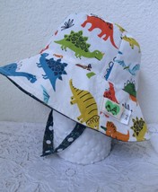 E. Mirreh Reversible Baby Toddler Bucket Hat 18-36 Mo 50cm Dinosaur &amp; Fish Print - £7.98 GBP