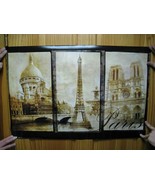 Paris Poster Old Paris Retro Window Shot Notre Dame Eiffel Tower - $44.97