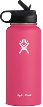 Wide Mouth 32 Oz. Watermelon Hydro Flask Water Bottle With Straw Lid And... - £70.74 GBP