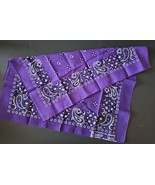 Vintage Paris Accessories Royal Purple Paisley Bandana Handkerchief Cott... - $22.28