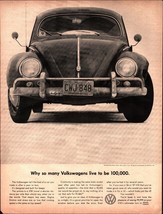 1960 VW Volkswagen Beetle car photo Live To be 100000 13x10 vintage prin... - $25.05