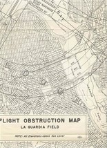La Guardia New York Municipal Airport Flight Obstruction Map New York City 1940s - £45.16 GBP
