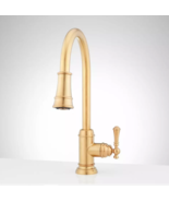 New Brushed Gold Amberley Single-Hole Pull-Down Kitchen Faucet by Signat... - $269.95
