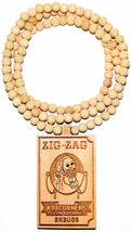 Papers Necklace All New Good Wood Style Pendant 36&quot; Natural Wood Bead Chain - £10.84 GBP