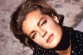 Romy Schneider striking 1960&#39;s portrait in black polka dot shirt 4x6 photo - $131.20 MXN
