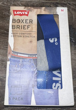 Levi&#39;s ~ 3-Pair Mens Boxer Briefs Underwear Cotton Blend Stretch ~ M (32-34) - £17.29 GBP