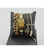 4 PC Goldtone Fashion Jewelry Set Watch + 3 Bracelets Boxed - $26.75