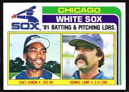 Chicago White Sox Team Leaders Chet Lemon Dennis Lamp 1982 Topps Baseball #216 ! - £0.58 GBP