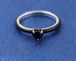  925 Sterling Silver ME Black Chakra Heart Ring - $16.90