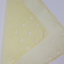 Vintage Handkerchief Embroidery Yellow White Floral Approx 11x11 Inch - £8.24 GBP