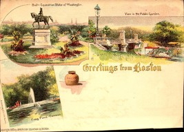 Undivided Back POSTCARD- MULTI-VIEW &quot;Greetings From Boston&quot; BK62 - £5.53 GBP