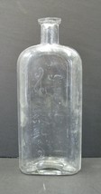 Vintage Ginter Grocers Imported Co Boston Clear Glass Bottle 8&quot; Tall - £10.97 GBP