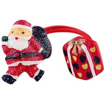Set of 5 Cute Santa Claus And Gift Box Hair Rope Ponytail Holders image 2