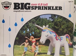 Big Mouth Ginormous UNICORN SPRINKLER * Over 6ft Tall Inflatable Water L... - $42.06