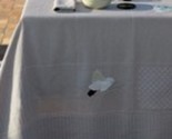 Yves Delorme Nowaki Sashiko Grey Tablecloth Hand Embroidered Birds 71&quot;x1... - $285.00