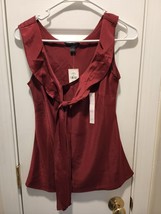 New With Tags Banana Republic Maroon Dress Tank Front Tie Blouse Size Pe... - £50.43 GBP