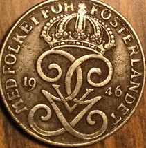 1946 Sweden 2 Ore Coin - £1.47 GBP