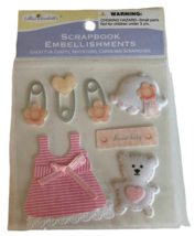Miss Elizabeths Scrapbook Embellishments Sweet Baby Theme Diaper Pins Te... - £3.11 GBP