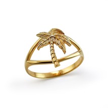 Elegant Gold Palm Tree Ring for Women | Tropical Beach Jewelry - $199.99+