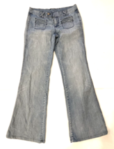 White House Black Market Jeans Womens 29x29 Blue Flare Wide Leg Trouser Bell Mid - £9.45 GBP