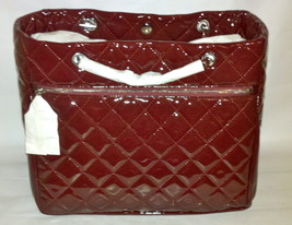 NWT AUTHENTIC Chanel Chic Glitter Patent Leather Tote Bag Burgundy Bordeaux Red - £1,998.01 GBP