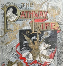 The Pathway Of Life Victorian Book COVER ONLY 1888 Embossed For Crafts Art DWT7 - £31.38 GBP