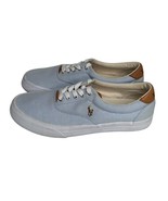 POLO RALPH LAUREN Thorton Cotton Canvas Light Blue Pony Oxford Sneakers ... - $34.64
