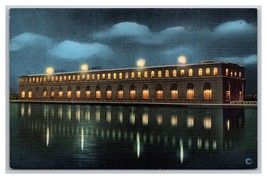 Moonlight Night View Power House Keokuk Iowa IA UNP Linen Postcard J20 - $3.91