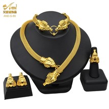 Dubai African Jewelry Sets For Women Big Animal Indian 24K Gold Plated Jewelery  - £25.92 GBP