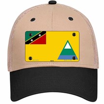 Nevis Flag Novelty Khaki Mesh License Plate Hat - $28.99