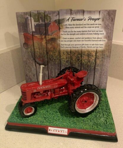 Primary image for Vintage McCormick Farmall Miniature Tractor A Farmer's Prayer Tractor Sculpture