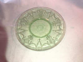 Green Cameo 6 Inch Sherbet Plate Depression Glass Mint - £4.77 GBP